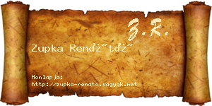 Zupka Renátó névjegykártya